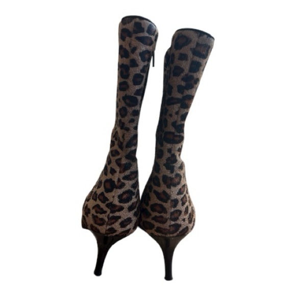 Casual Corner Calf hair leopard print boots with heels size 8 NWOT - Picture 5 of 9